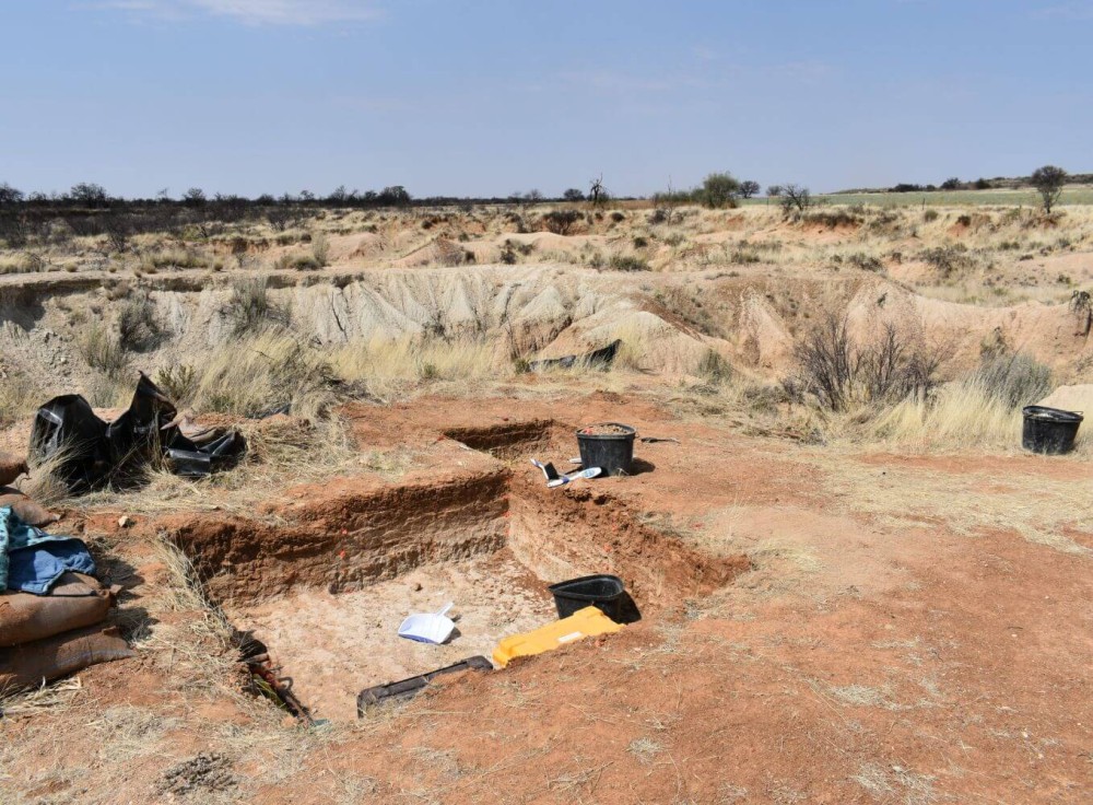 Excavation area at Lovedale, a Middle Stone Age site along the Modder River